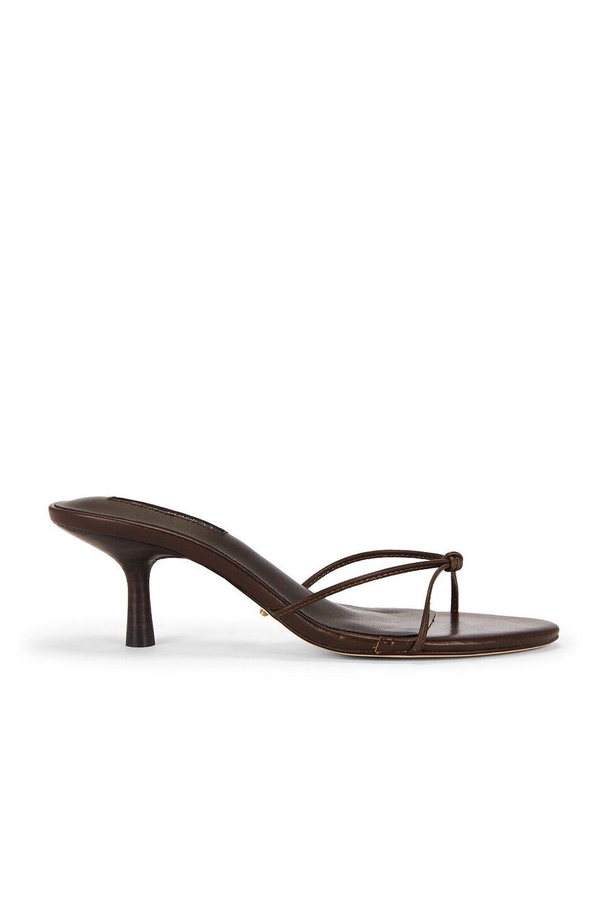 Tony Bianco Dana Heel in Chocolate Vintage leather low kitten heel almond toe